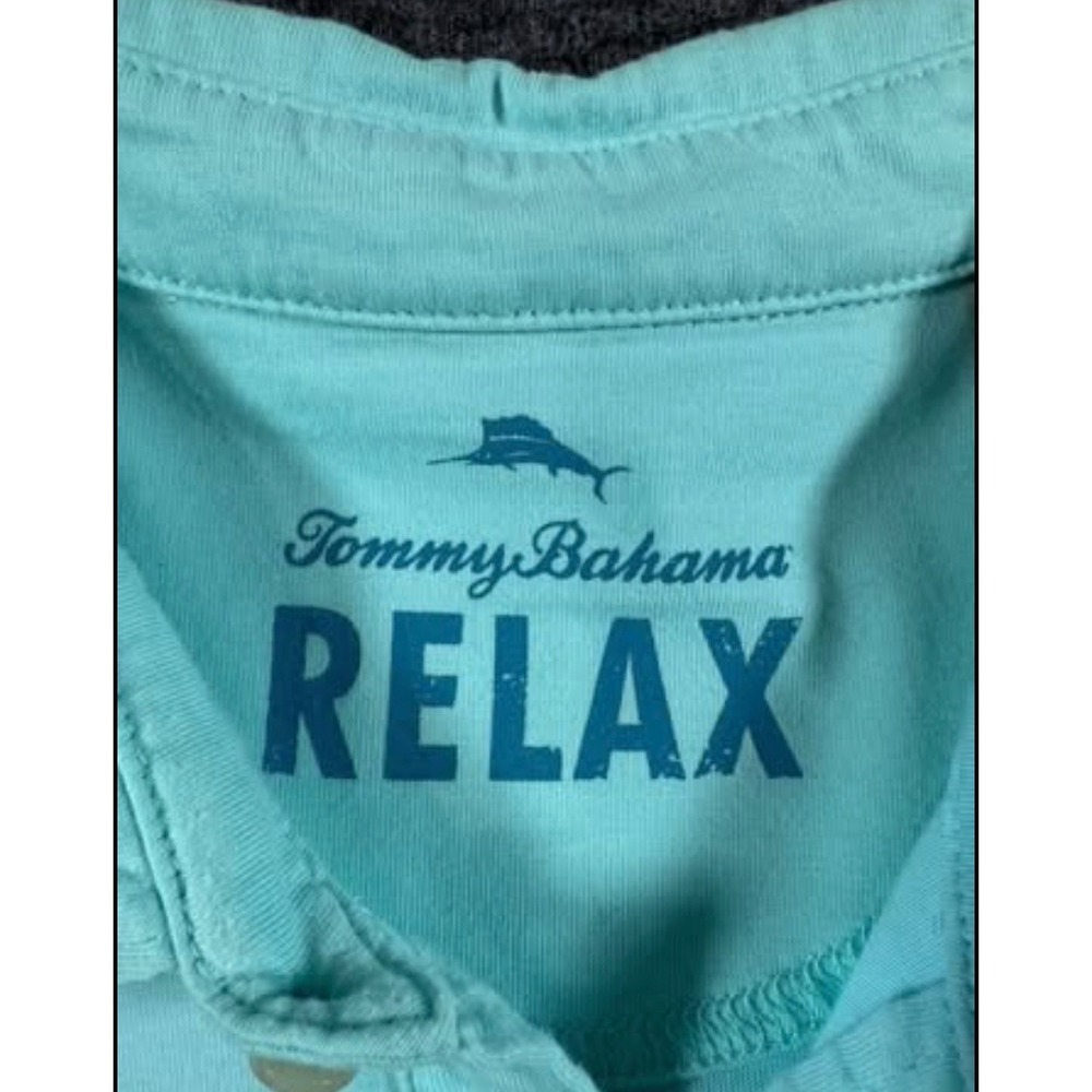 Tommy Bahama Relax Mens L Pima Cotton Short Sleeve Polo Shirt Aqua Blue Marlin - Picture 4 of 10